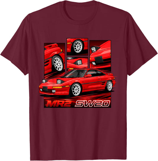 Vintage MR2 JDM Silhouette Car Lover T-Shirt - T-Shirt | Maroon