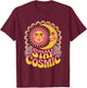 Stay Cosmic Mystic Sun and Moon Psychedelic EDM Festival T-Shirt - T-Shirt | Maroon