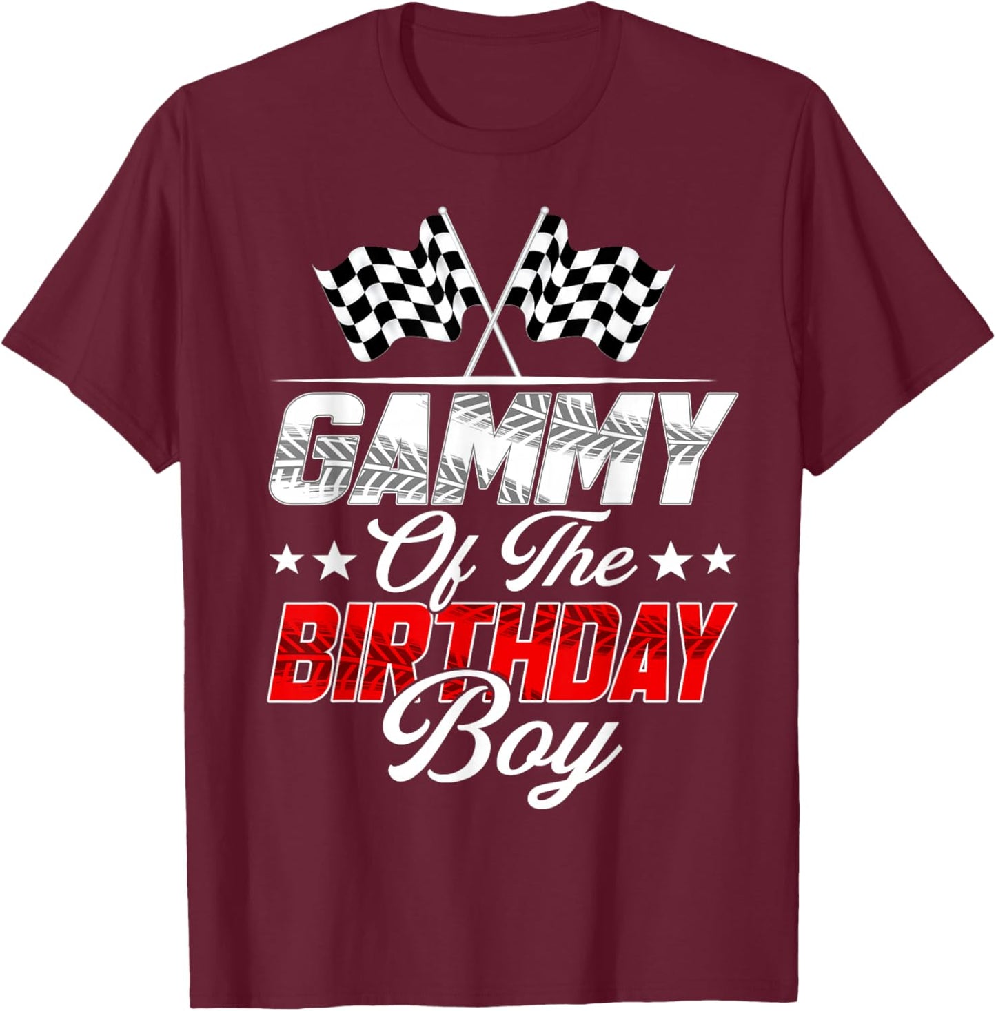 Race Car Gammy of The Birthday Boy Racing Family Pit Crew T-Shirt - T-Shirt | Maroon