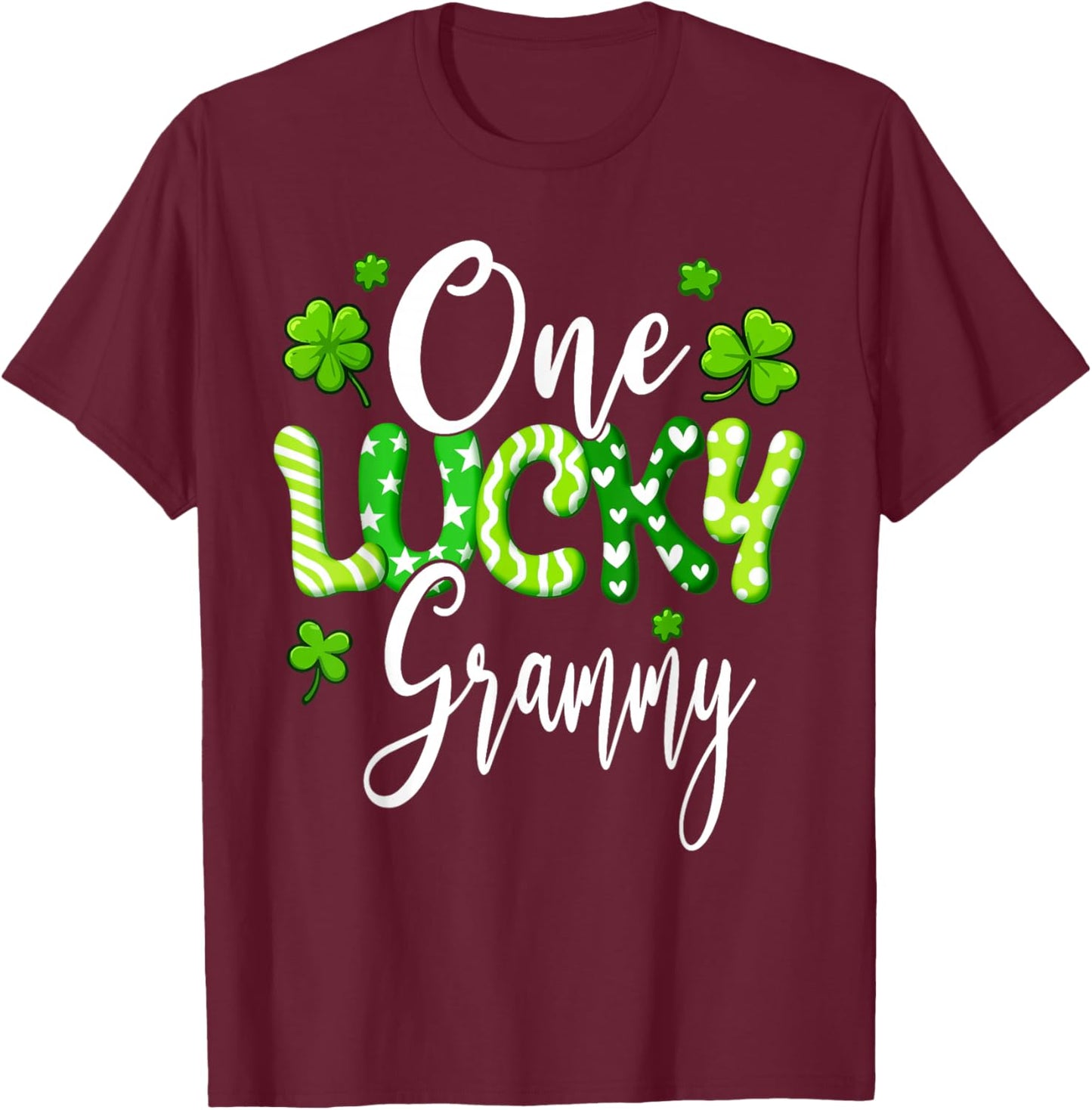 One Lucky Grammy Shamrock Grammy St Patrick's Day T-Shirt - T-Shirt | Maroon