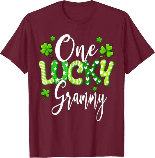 One Lucky Grammy Shamrock Grammy St Patrick's Day T-Shirt - T-Shirt | Maroon