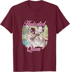 Trendy Apparel Hydrated Queen Cute Hamster Shining Lake T-Shirt - T-Shirt | Maroon