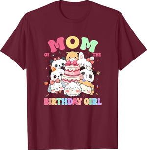 Birthday Family Squish Squad Mom of The Birthday Girl T-Shirt - T-Shirt | Maroon