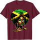 Jamaican Black Woman Melanin Jamaican Girls Afro T-Shirt - T-Shirt | Maroon