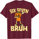 Funny Six Seven Bruh 6 7 Meme Dabbing Pumpkin Boy Halloween T-Shirt - T-Shirt | Maroon