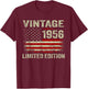 70 Year Old Gifts Vintage 1956 American Flag 70th Birthday T-Shirt - T-Shirt | Maroon
