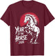 Year of The Horse 2026 Brush Horse Zodiac T-Shirt - T-Shirt | Maroon