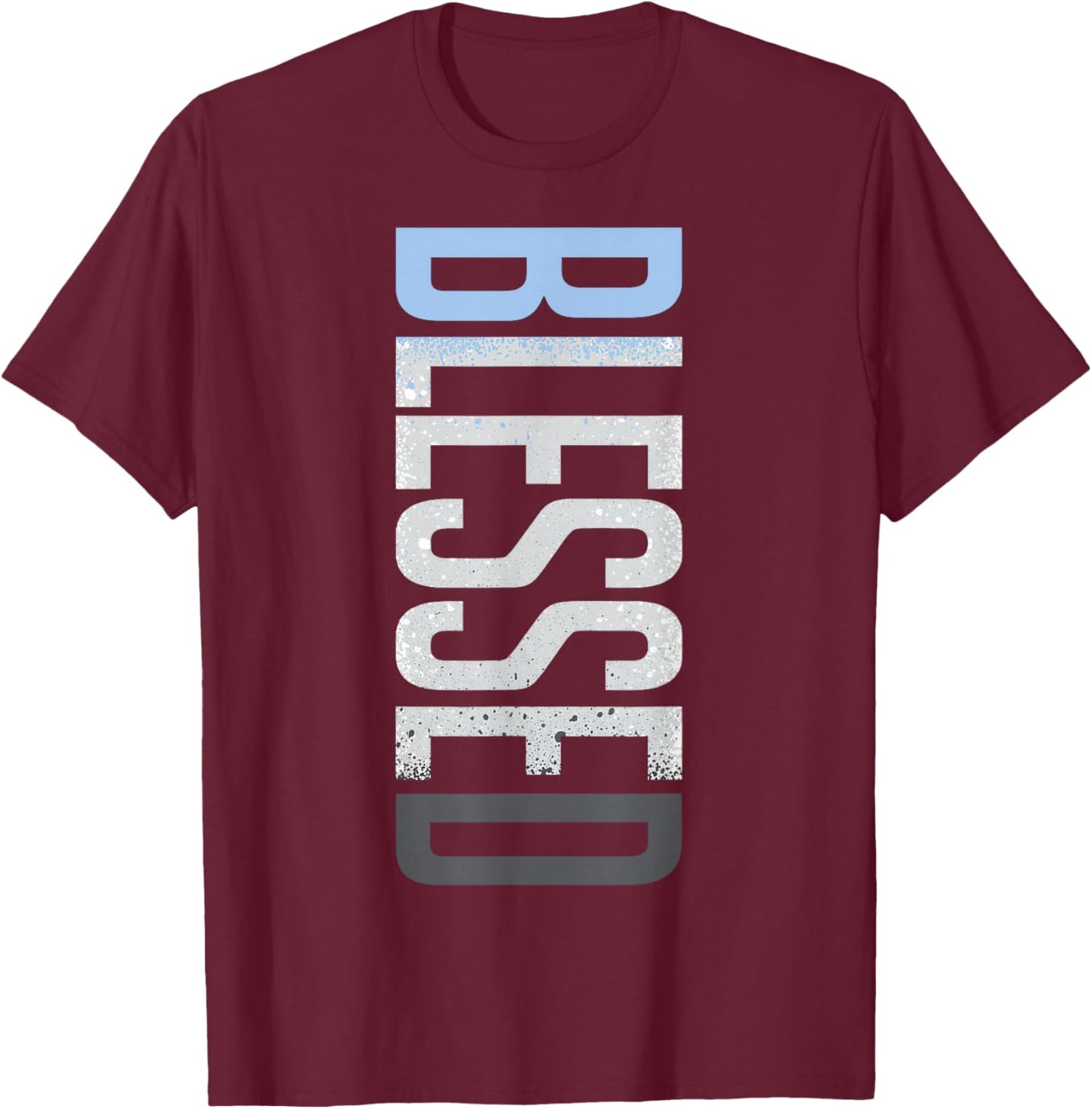 Wolf Grey Ice Blue Graphic Match T-Shirt - T-Shirt | Maroon