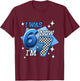 Blue Checkered I was 6 Now I'm 7 Birthday Boy Bday 6 7 Meme T-Shirt - T-Shirt | Maroon