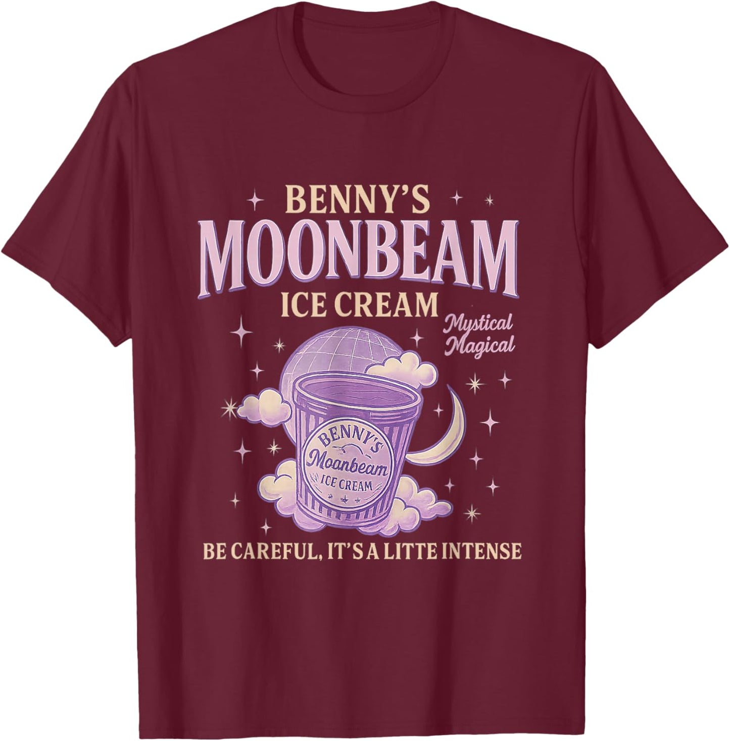 Moonbeam Ice Cream Truck Retro Double Scoop Popsicle T-Shirt - T-Shirt | Maroon