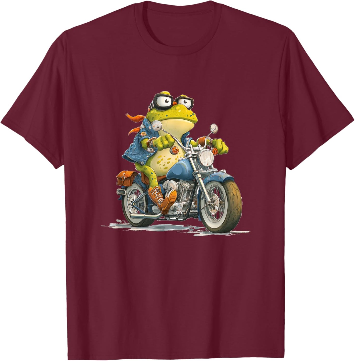 Awesome Motorcycle Toad Costume for Frogs and Bikes T-Shirt - T-Shirt | Maroon