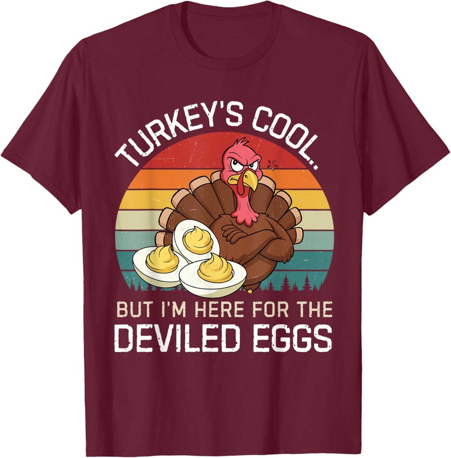 Thanksgiving Shirt Devil Egg Shirt Deviled Egg Shirt Men T-Shirt - T-Shirt | Maroon