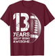 13th Birthday Retro American Football 13 Years Old Boy Girl T-Shirt - T-Shirt | Maroon