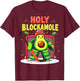 Holy Blockamole Funny Avocado Ice Hockey Goalie Player T-Shirt - T-Shirt | Maroon