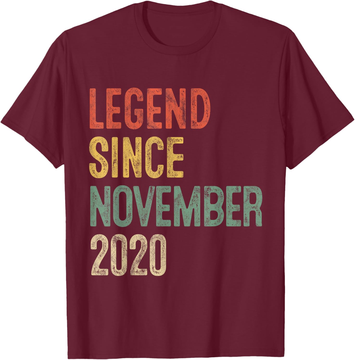 Legend November 2020 5th Birthday Boy Girl 5 Year Old T-Shirt - T-Shirt | Maroon