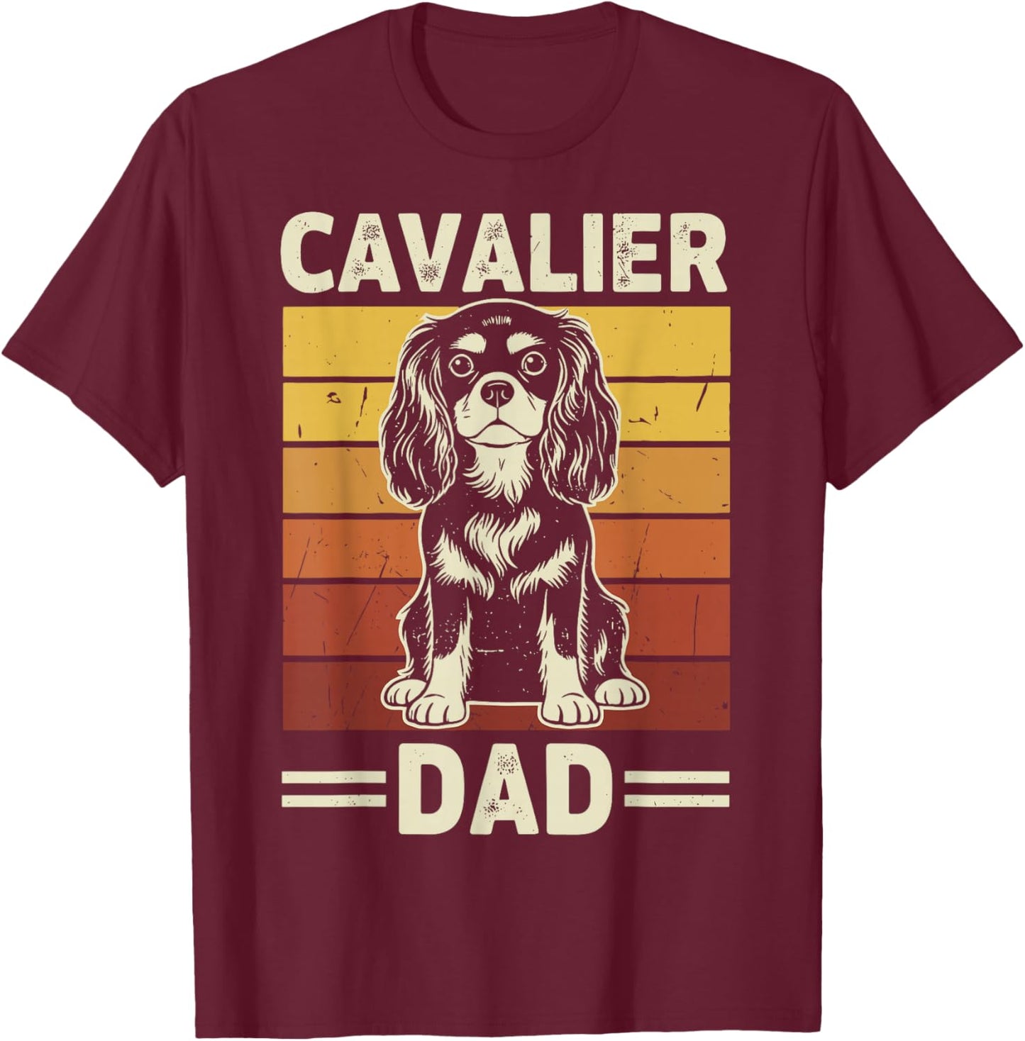 Cavalier King Charles Spaniel Dad T-Shirt - T-Shirt | Maroon