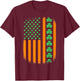 Shamrock Irish American Flag T-Shirt - T-Shirt | Maroon