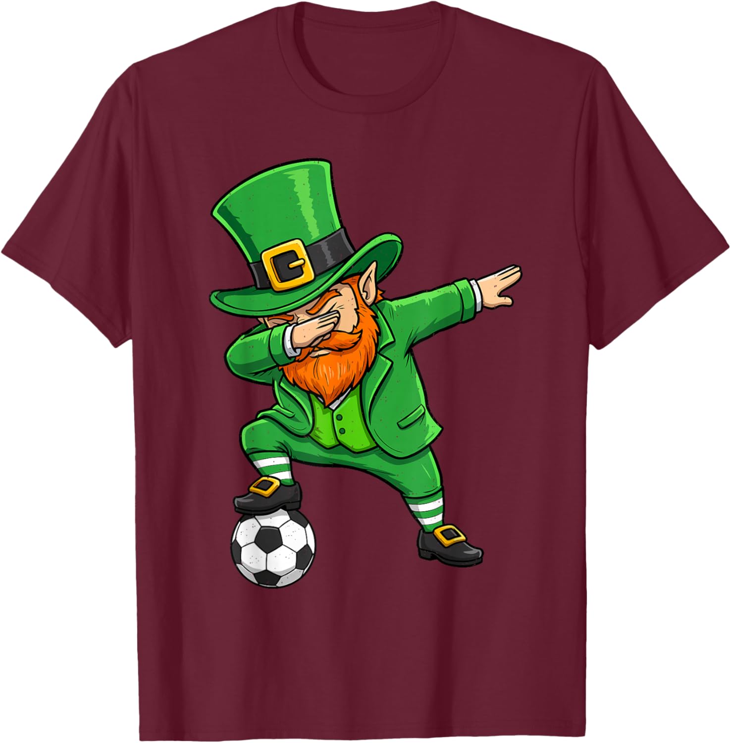 Leprechaun Soccer Green St Patricks Day Sport Men Boy Kids T-Shirt - T-Shirt | Maroon
