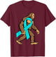 Cervical Cancer Awareness Bigfoot Ribbon Teal Support T-Shirt - T-Shirt | Maroon
