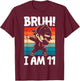 Bruh I Am 11 Year Old Dabbing Boy 11th Birthday Decorations T-Shirt - T-Shirt | Maroon