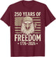 Flag Vintage 250 Years American 1776 2026 250th USA Birthday T-Shirt - T-Shirt | Maroon
