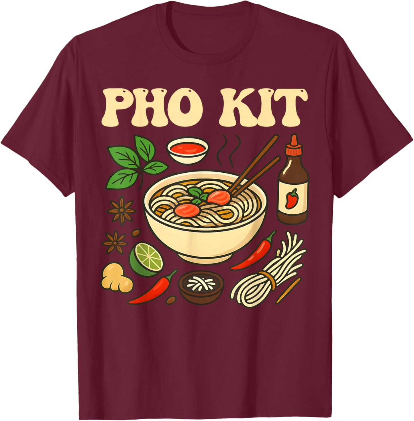 Official Pho Kit T-Shirt - T-Shirt | Maroon