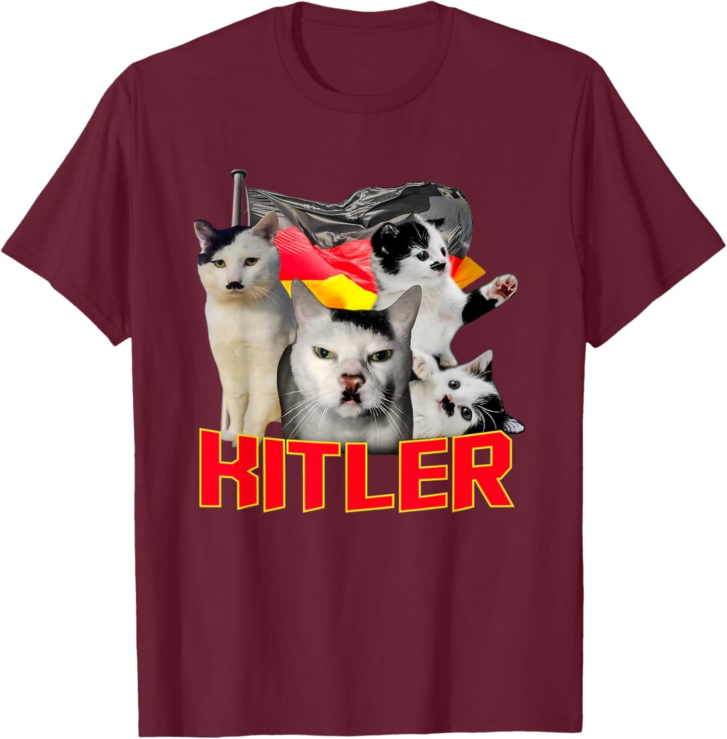 Kitler Cat Meme Funny Women T-Shirt - T-Shirt | Maroon