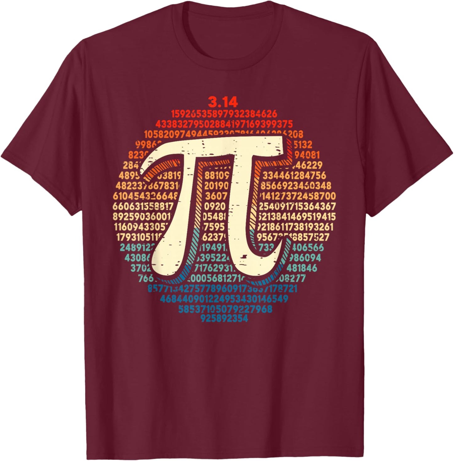 Vintage Pi Day Shirt Teacher Kids 3,14 Pi Number Symbol Math T-Shirt - T-Shirt | Maroon