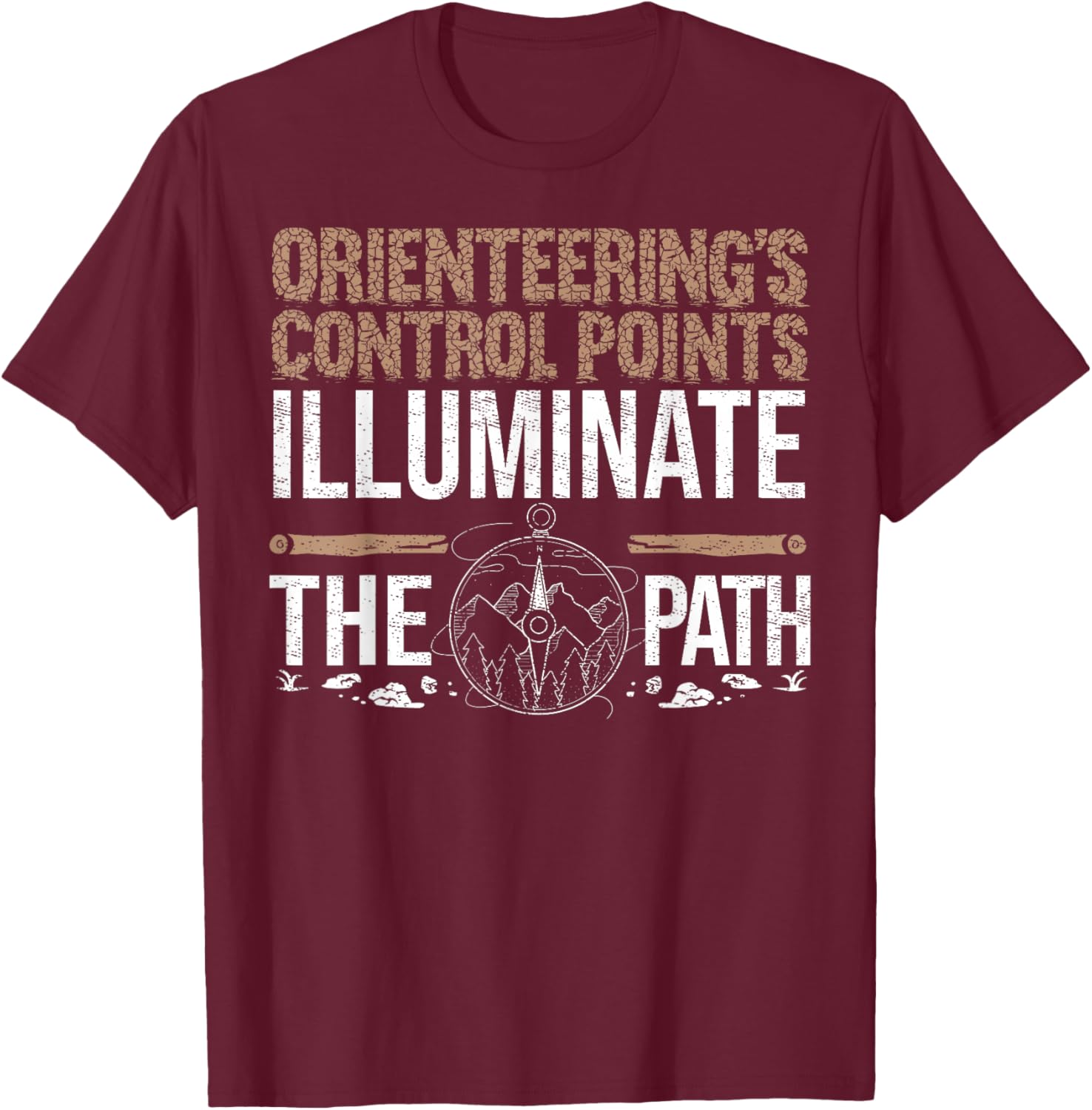 Orienteering's Control Points Illuminate Path Orienteering T-Shirt - T-Shirt | Maroon