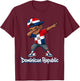 Dominican Republic Flag Dabbing Boy Dab Proud RD T-Shirt - T-Shirt | Maroon