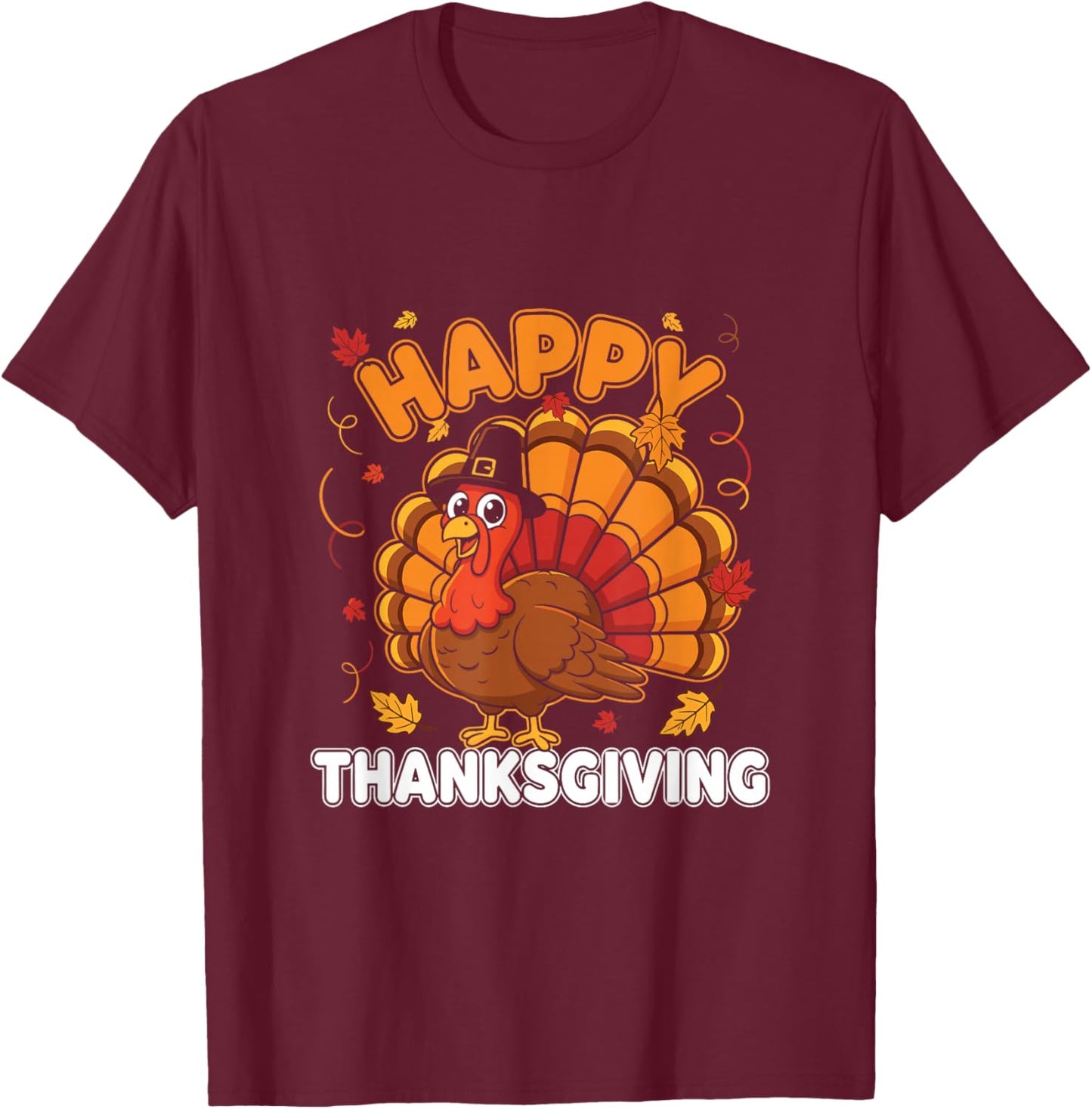 Thanksgiving Shirts Turkey Shirts Kids T-Shirt - T-Shirt | Maroon