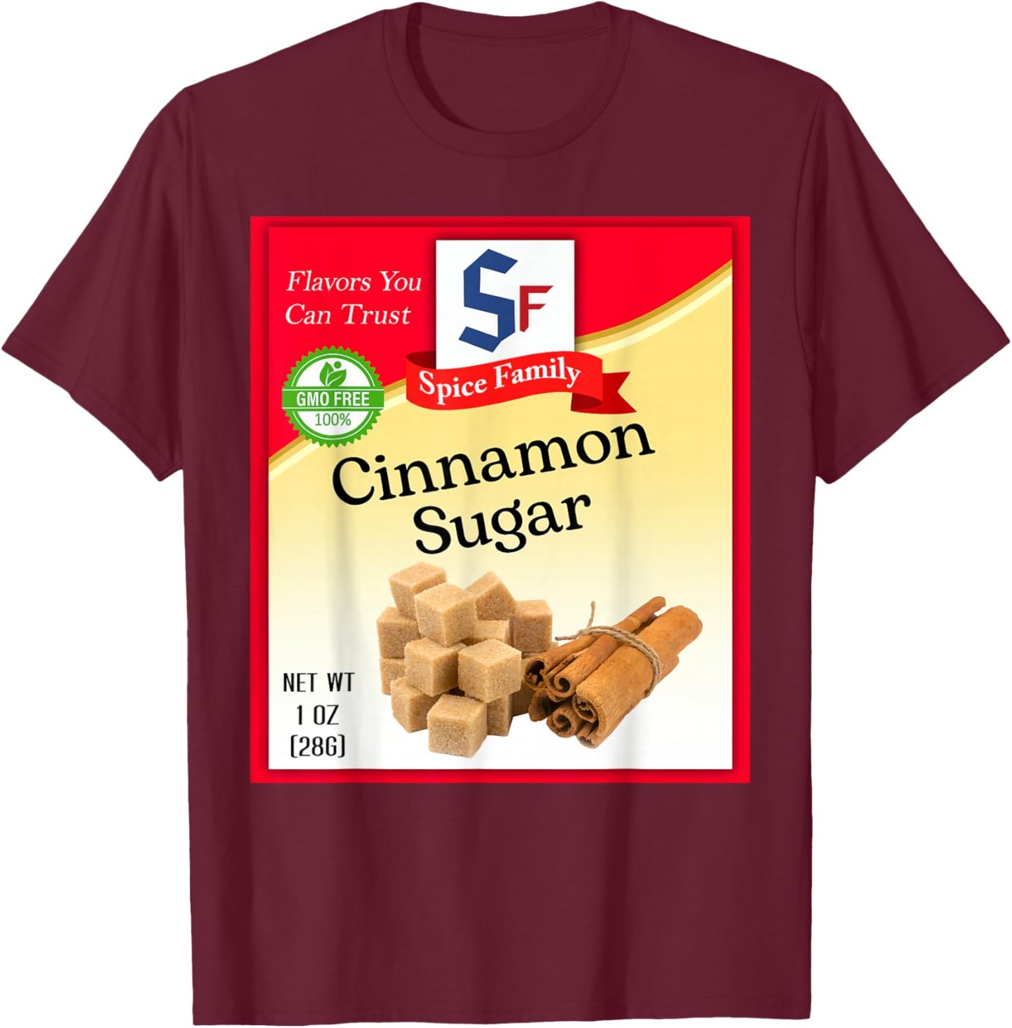 Cinnamon Sugar Group Costume Family Matching Outfit T-Shirt - T-Shirt | Maroon