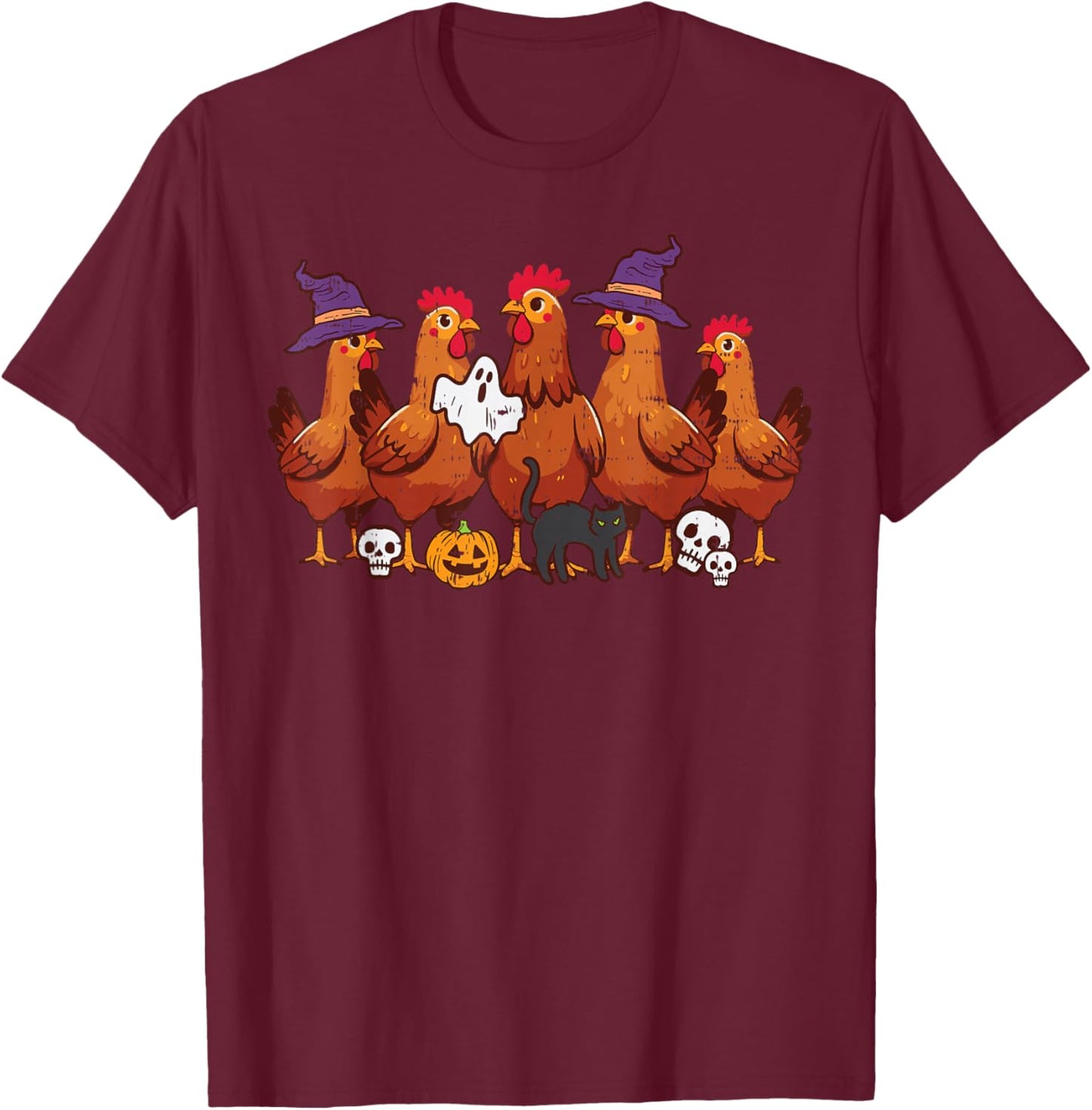 Halloween Chickens Farm Animal Costume Farmer Men Women Kids T-Shirt - T-Shirt | Maroon