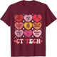 Ct Tech Valentine's Day Radiology X-Ray V-Day Hearts Candy T-Shirt - T-Shirt | Maroon