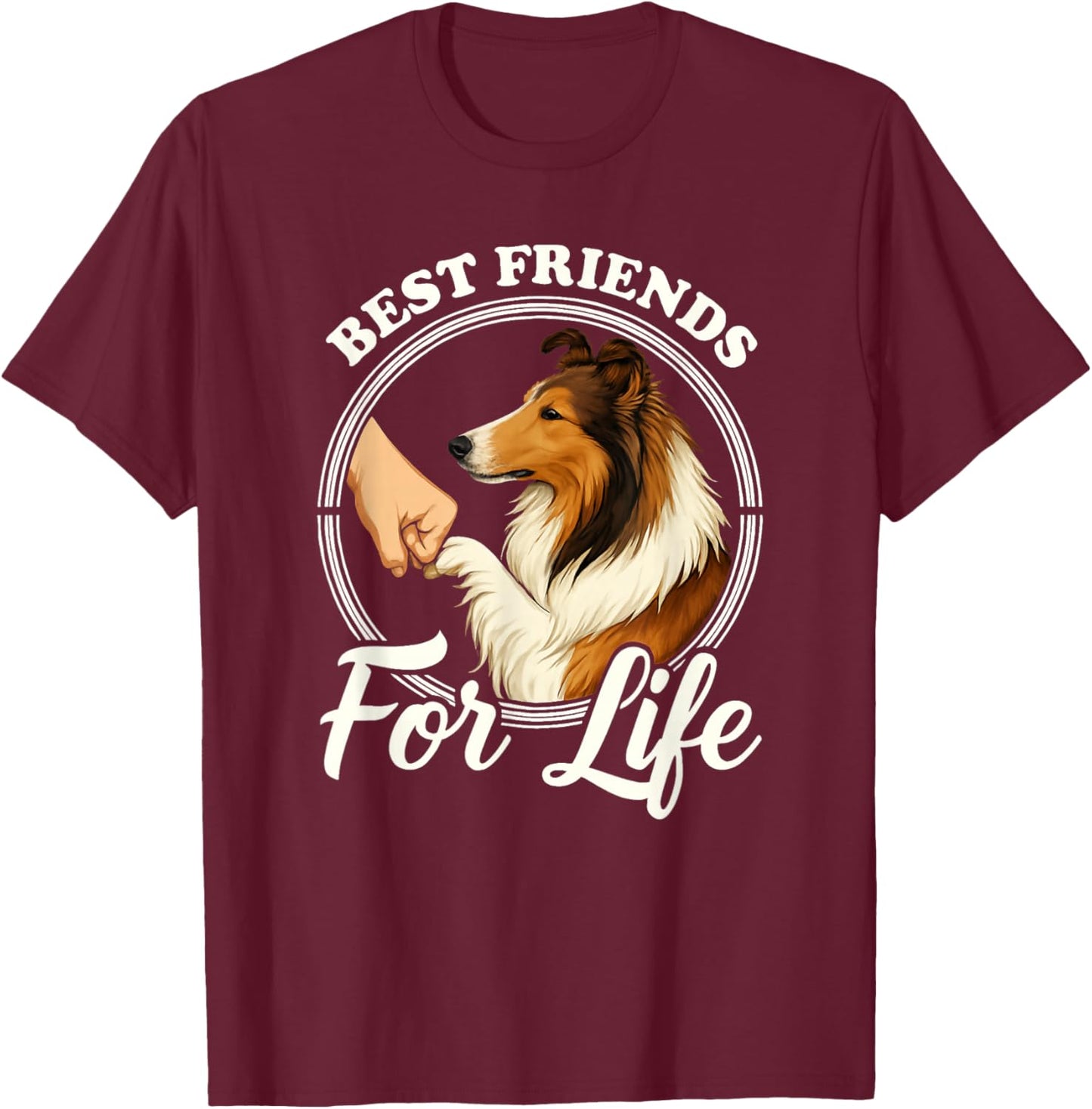 Rough Collie Dog Lover Design Beautiful Collie T-Shirt - T-Shirt | Maroon