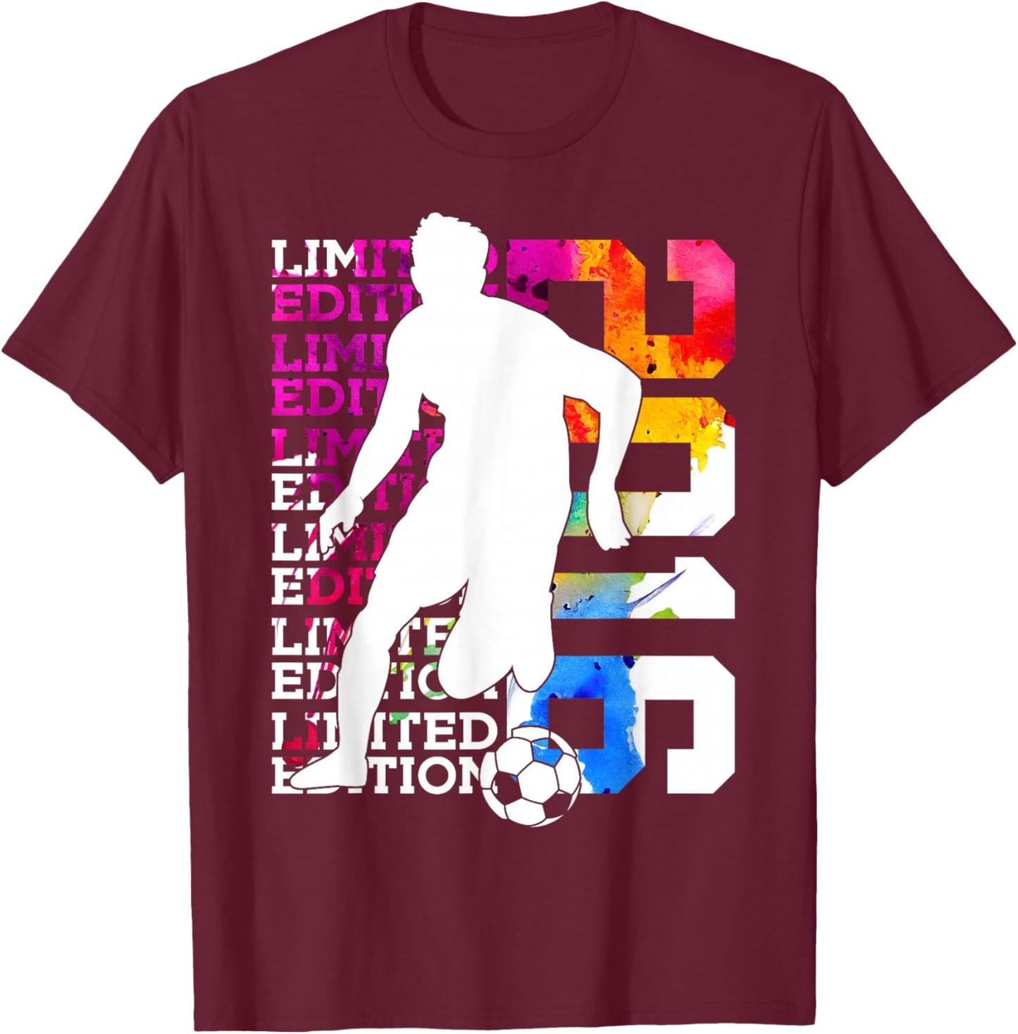 Limited Edition 2016 10 Years Soccer 10TH Birthday T-Shirt - T-Shirt | Maroon