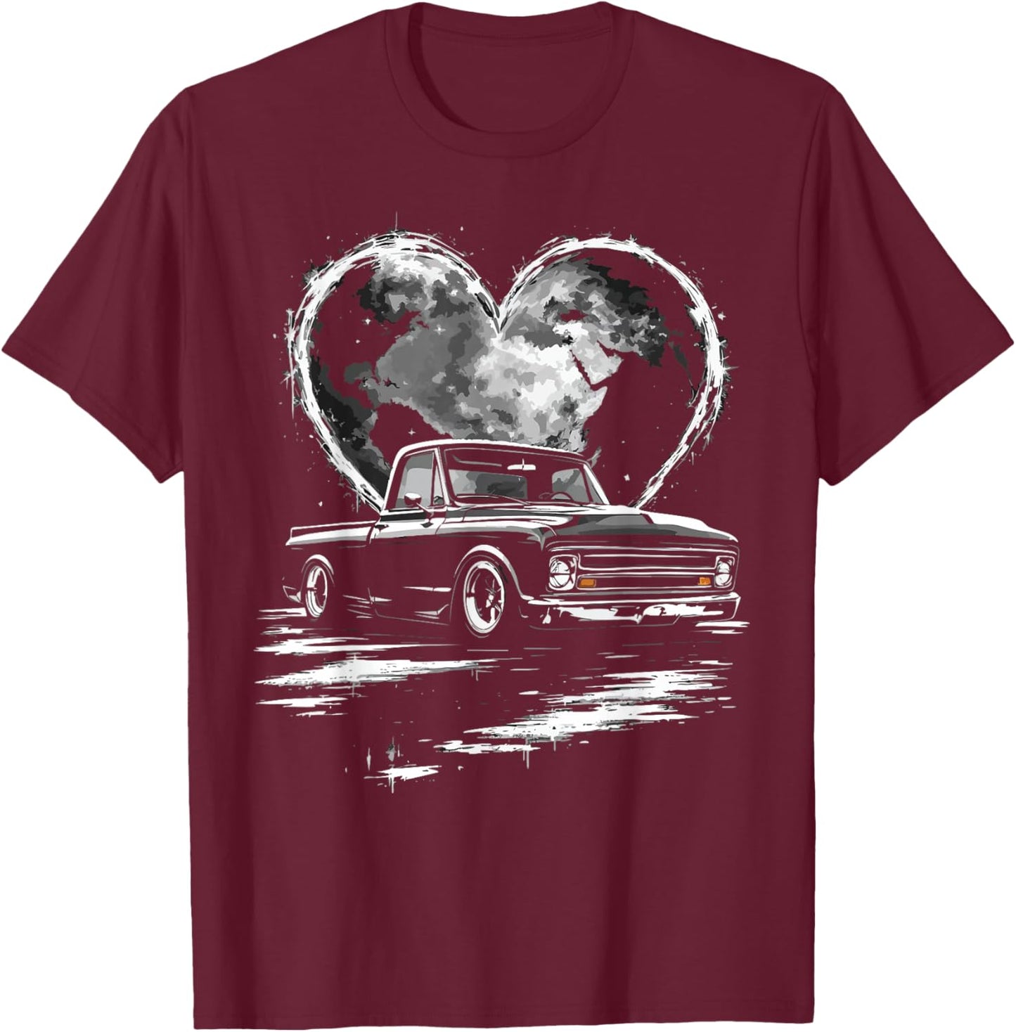 C10 67-72 Truck Classic Valentine 1967 Fleetside C10 Heart T-Shirt - T-Shirt | Maroon