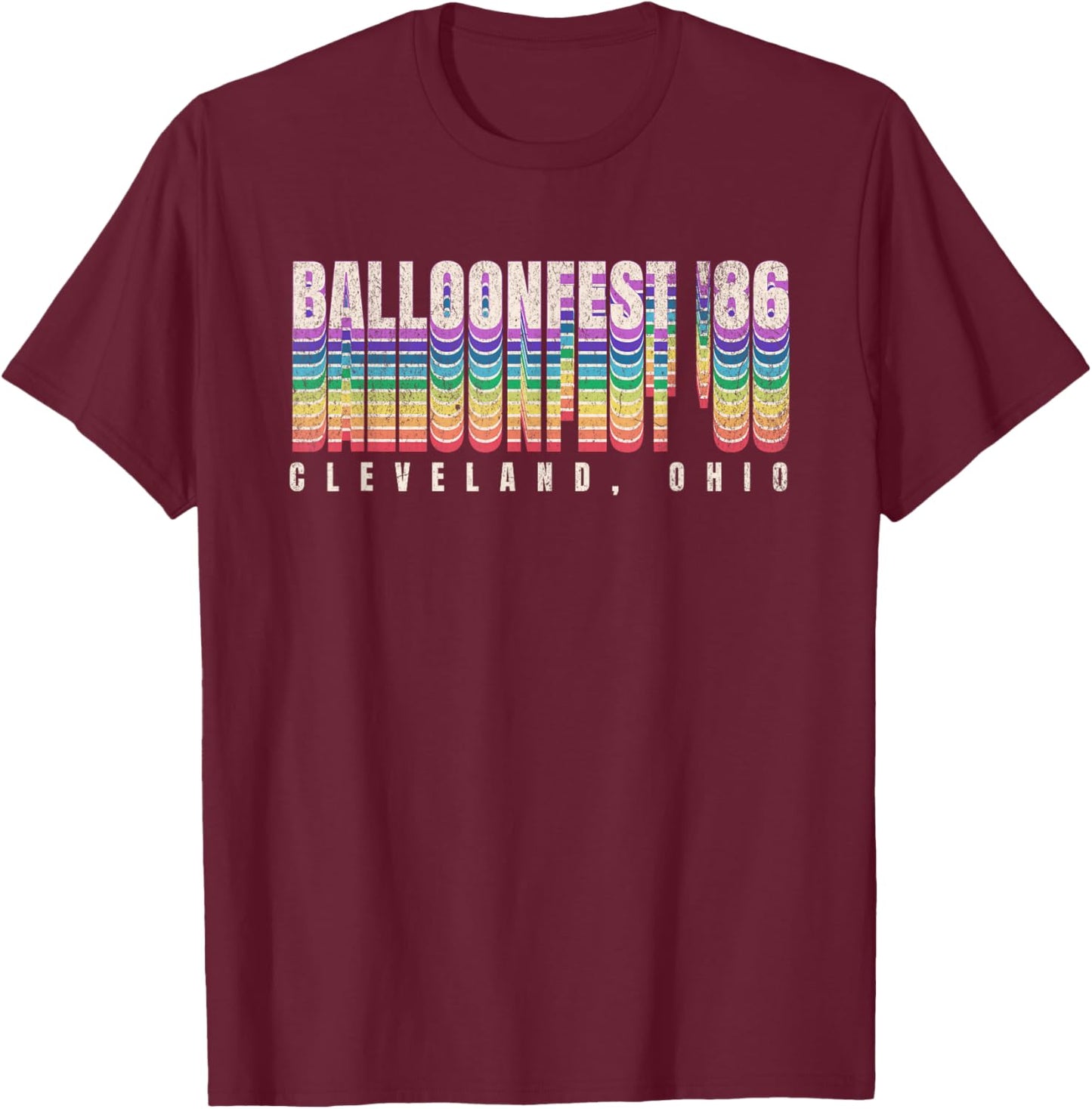 Balloonfest 86 Cleveland Ohio Vintage Retro 1980s Event T-Shirt - T-Shirt | Maroon