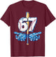 Blue Camo Baseball 67 Six Seven Camo Ice Cream Drip Boy Teen T-Shirt - T-Shirt | Maroon