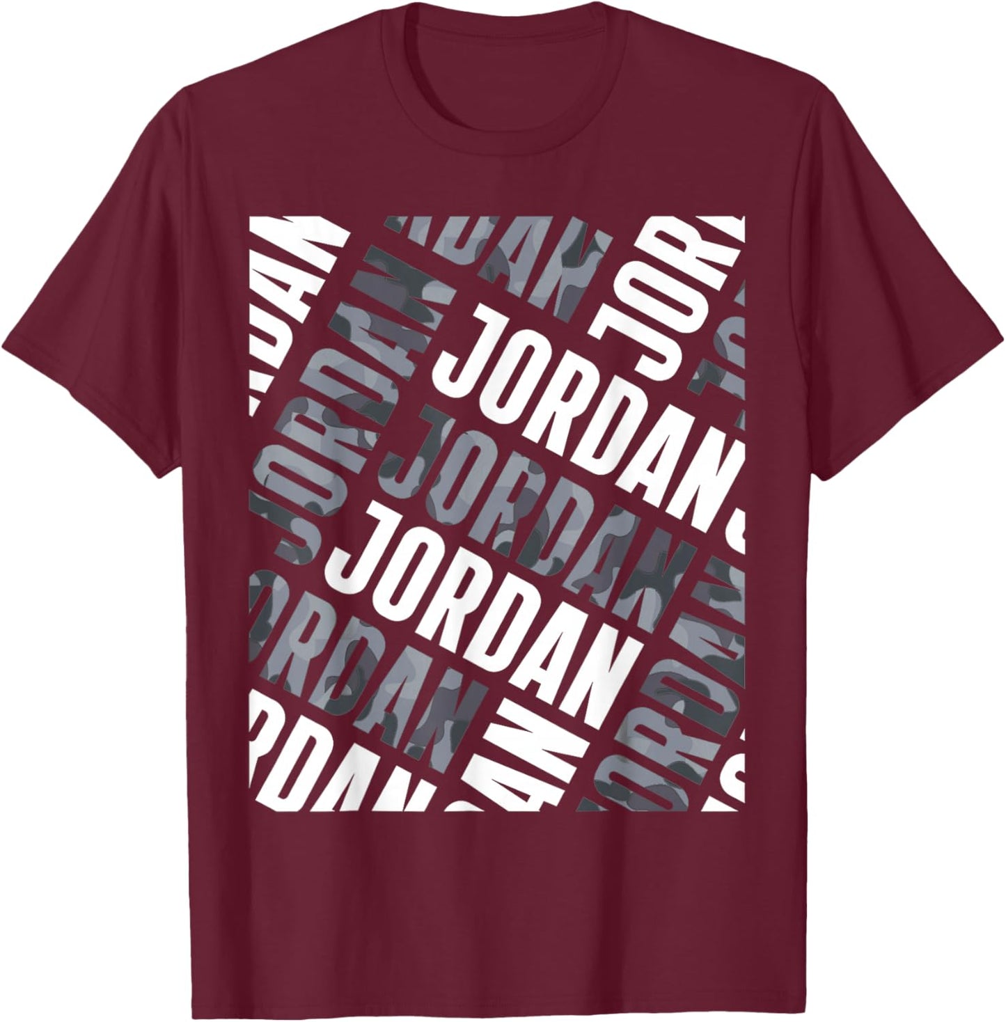Diagonal Jordan Pattern Jordan Grey Camo Pattern Men Women T-Shirt - T-Shirt | Maroon