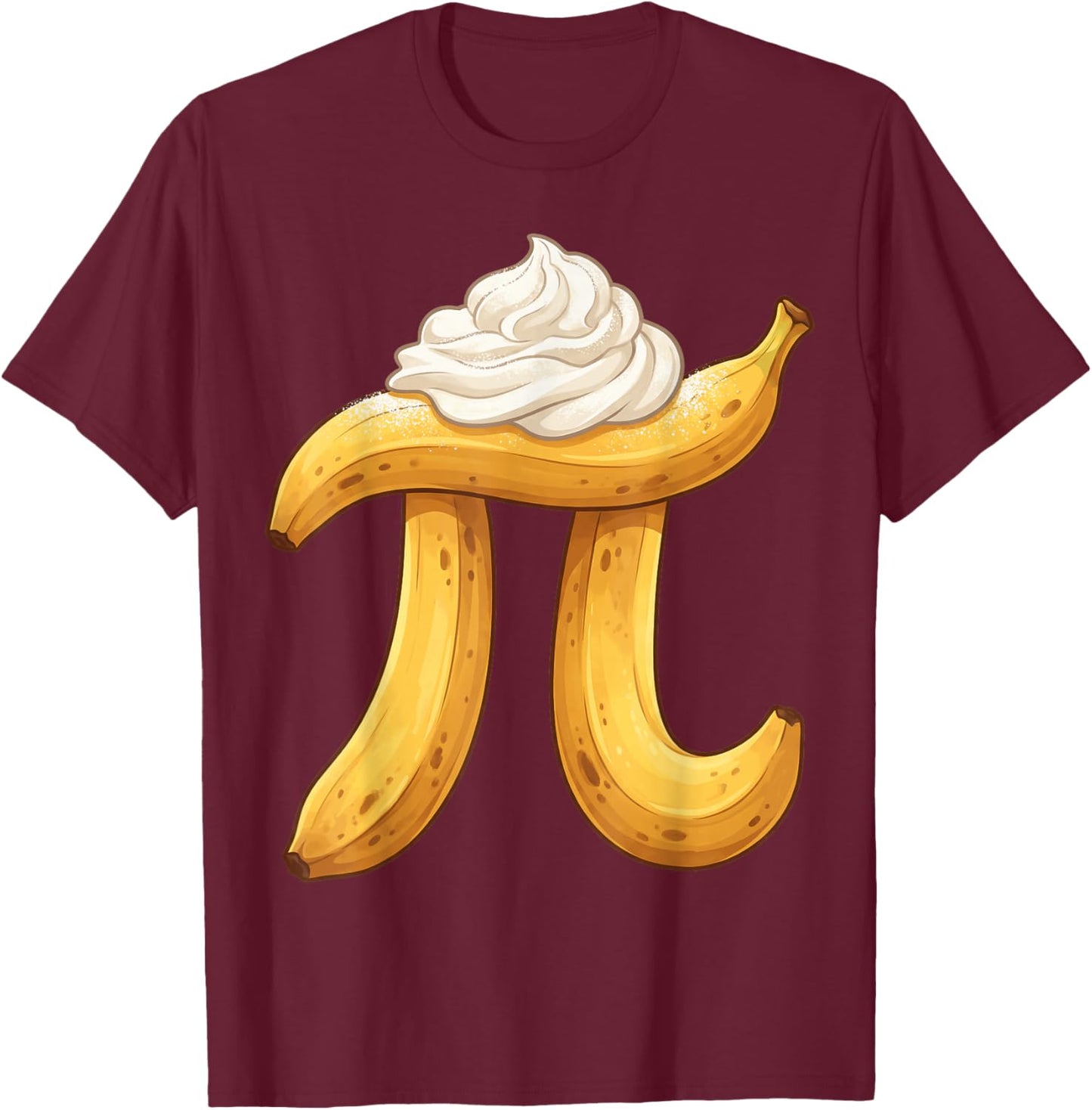 Funny Banana Cream Pie Shirt Pi Day Math Geek Student T-Shirt - T-Shirt | Maroon