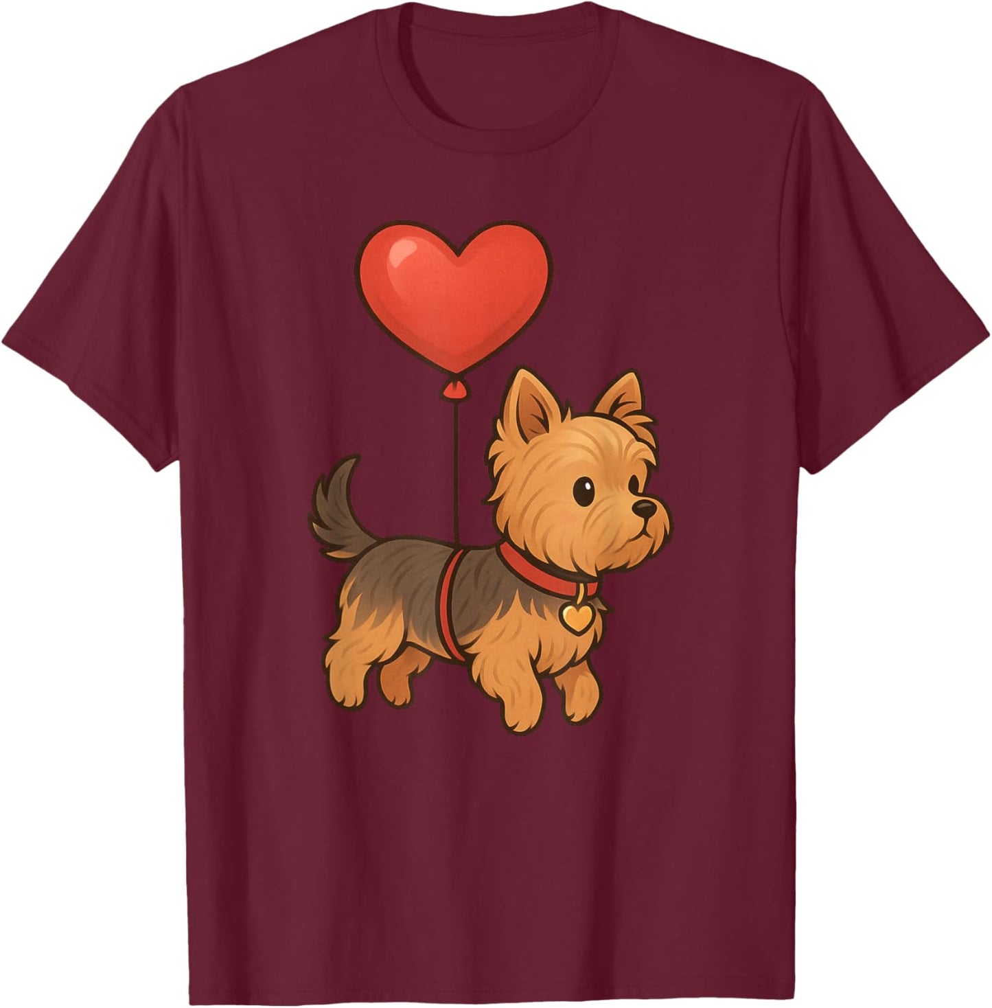 Yorkshire Terrier Valentine's Day Yorkie Men Women Kids T-Shirt - T-Shirt | Maroon