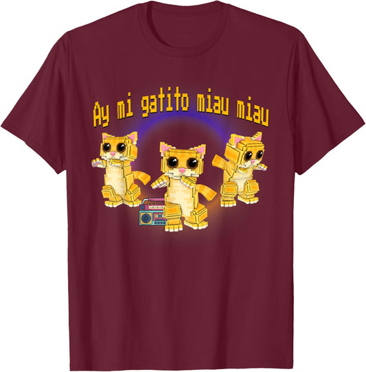 Ay Mi Gatito MIAU MIAU Funny Brainrot Gaming for Kids Teens T-Shirt - T-Shirt | Maroon