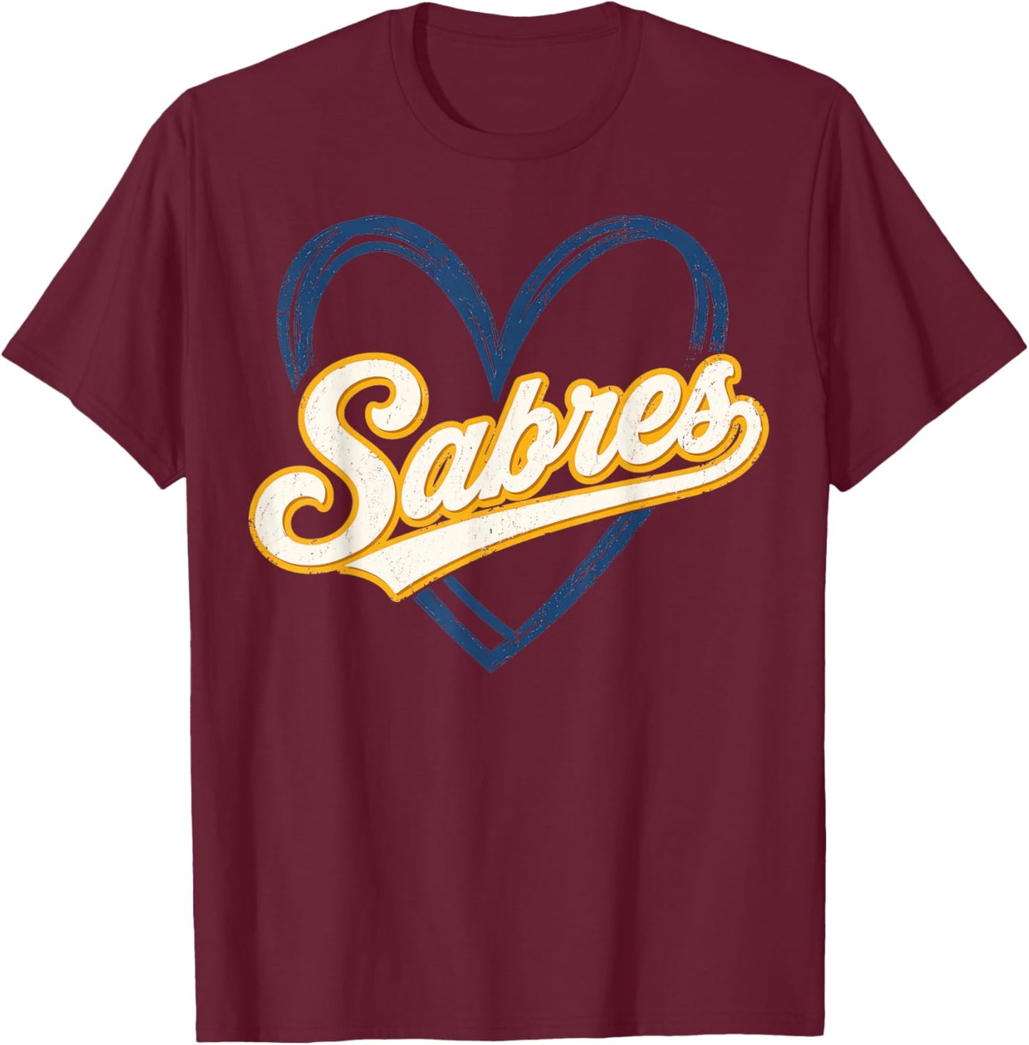 Sabres Name Retro Vintage Gift Women Boy Girl T-Shirt - T-Shirt | Maroon