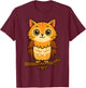 Funny Cat Owl Hybrid Mashup Animal Lover Women Kid T-Shirt - T-Shirt | Maroon