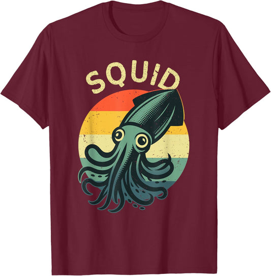 Squid Costume Women Kids Adults Octopus Squid Lovers T-Shirt - T-Shirt | Maroon