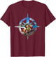 Dragon Quest VII Reimagined Compass Rose T-Shirt - T-Shirt | Maroon