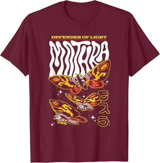 Godzilla Mothra Defender of Light Retro Collage Movie T-Shirt - T-Shirt | Maroon