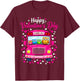 Funny Owls School Bus Driver Happy Valentines Day T-Shirt - T-Shirt | Maroon