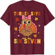 Turkey Says Six Seven 67 Thanksgiving Turkey Girls T-Shirt - T-Shirt | Maroon